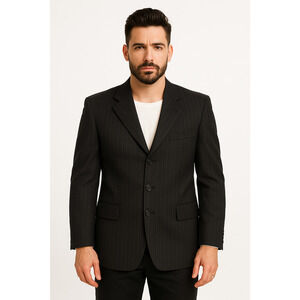 Valentino Uomo 41R Mens Sportscoat Pinstripe Gray Blazer Saks Fifth Virgin Wool